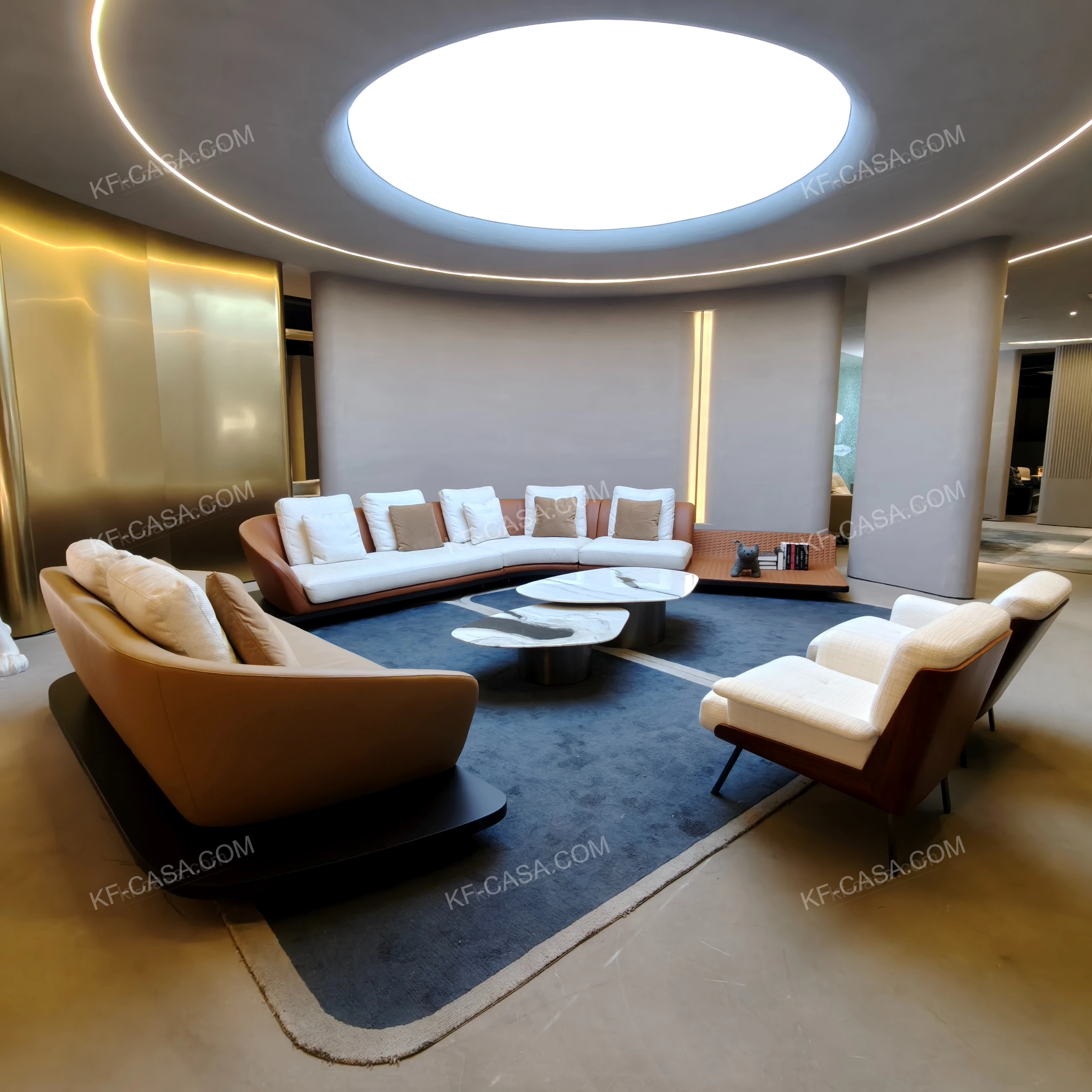 Sleek Curved Silhouette Two-Tone Upholstered 3-Piece Sofa Set